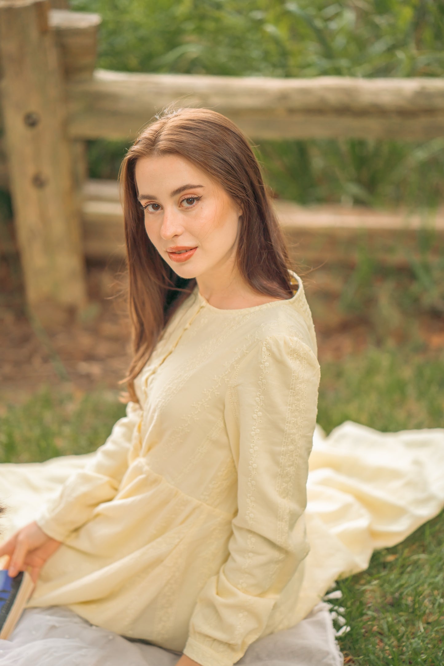 Amal Embroidered Cotton Maxi Dress - Butter Yellow