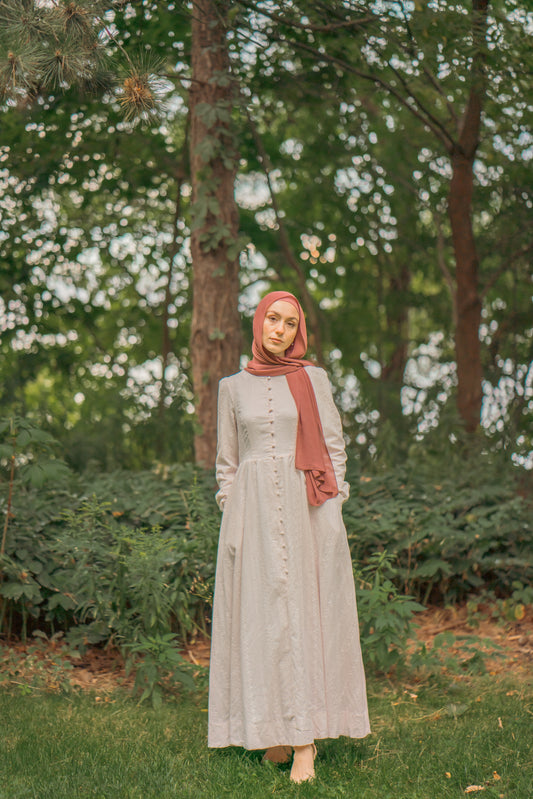 Amal Embroidered Cotton Maxi Dress - Lilac Whisper