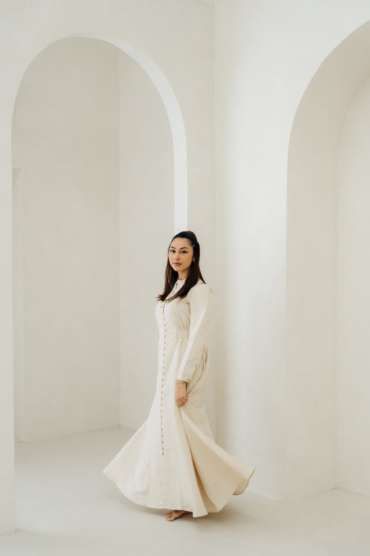 Lara Linen TENCEL™ Maxi Dress - Almond Butter
