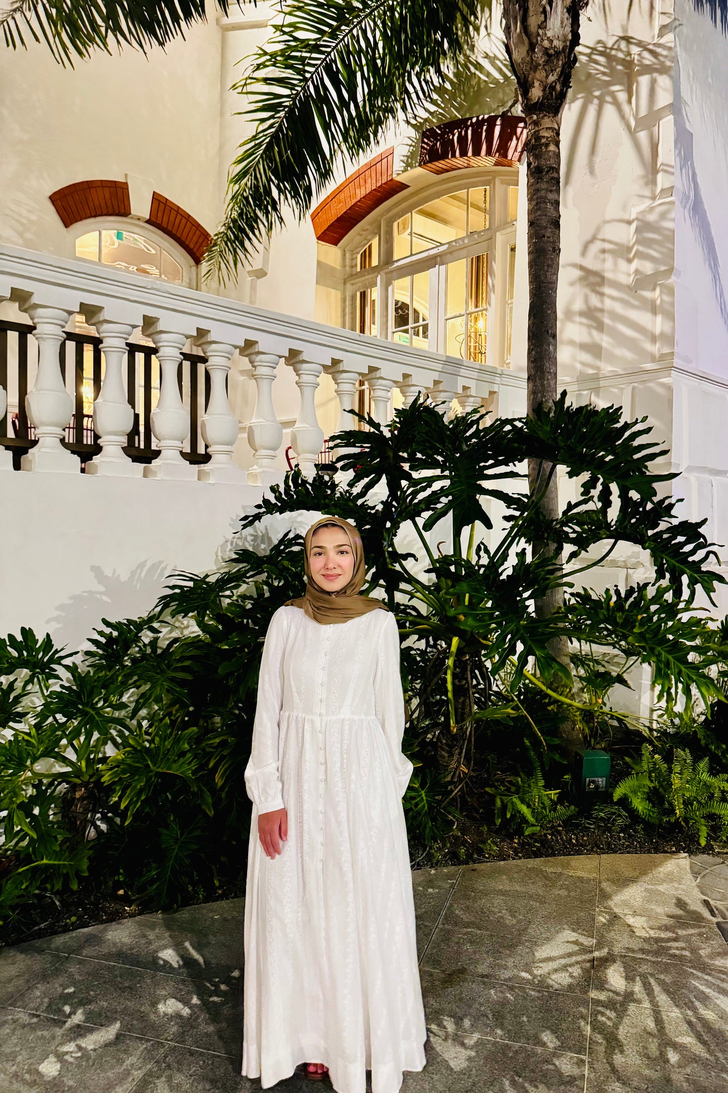 Amal Embroidered Cotton Maxi Dress - White