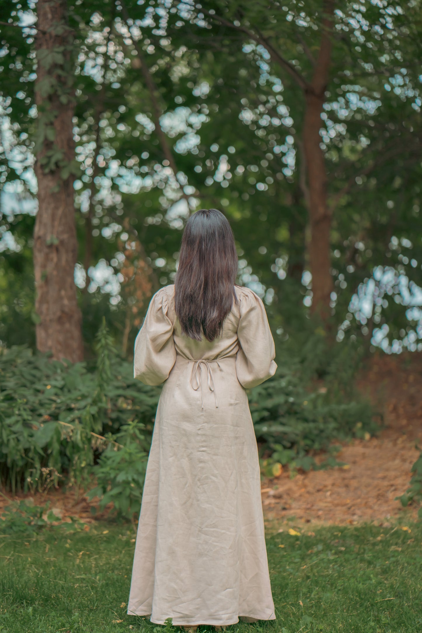 100% Linen Aira Maxi Dress - Sand