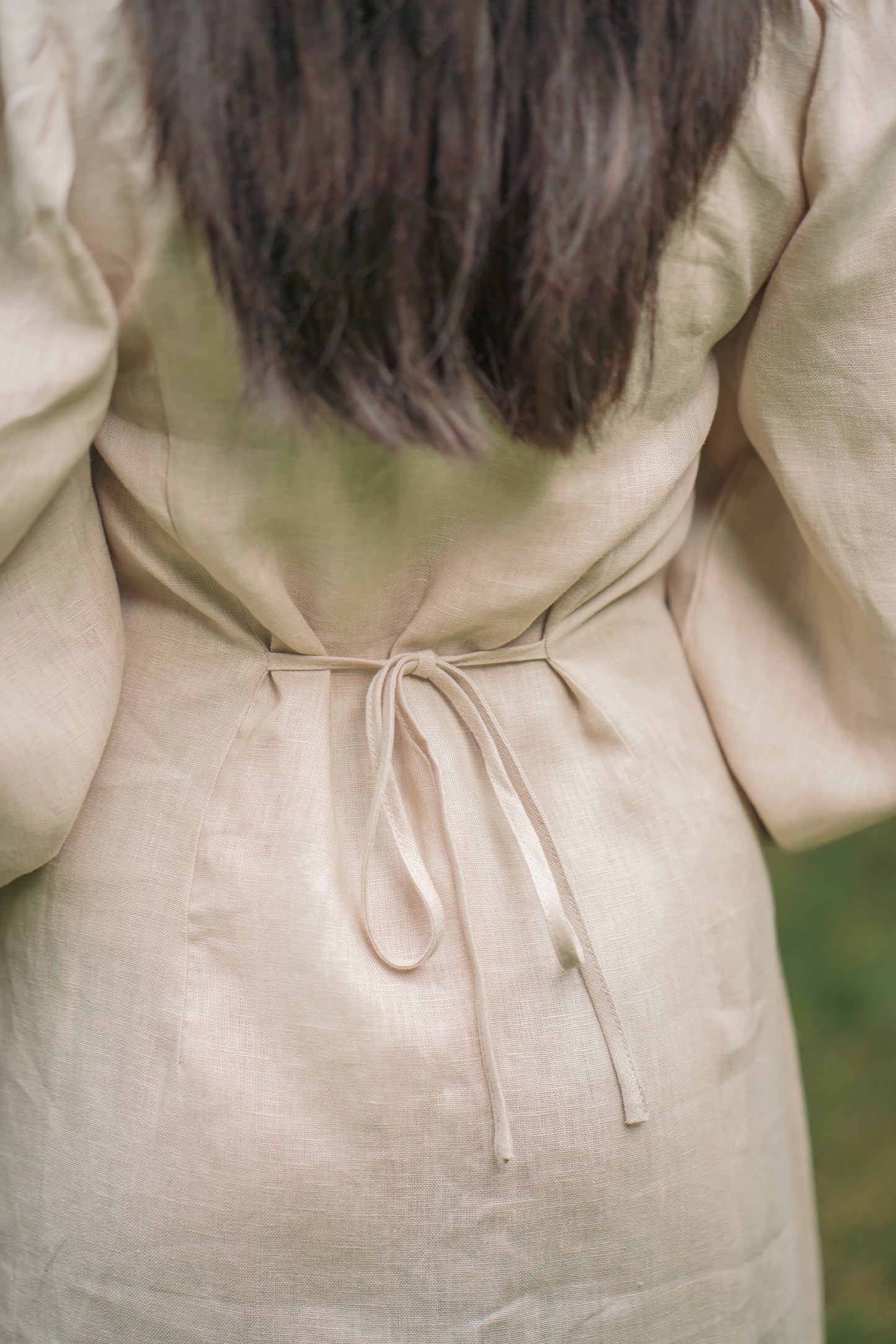 100% Linen Aira Maxi Dress - Sand
