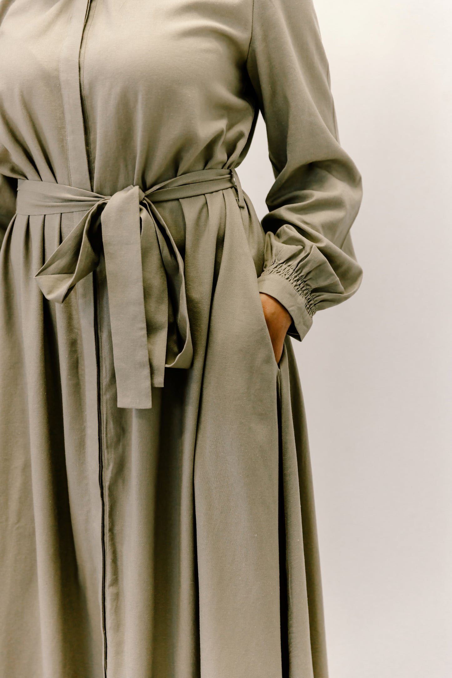 Robe chemise en lin mélangé Zoya - Sauge