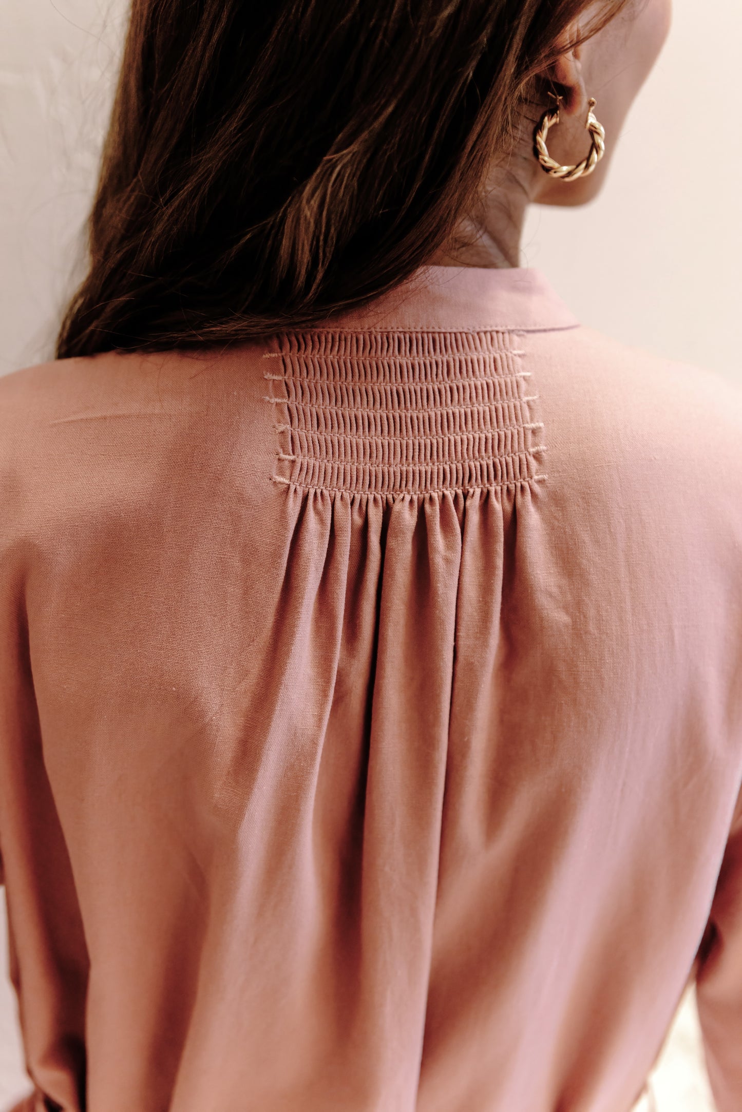 Zoya Linen Blend Shirt Dress - Blush