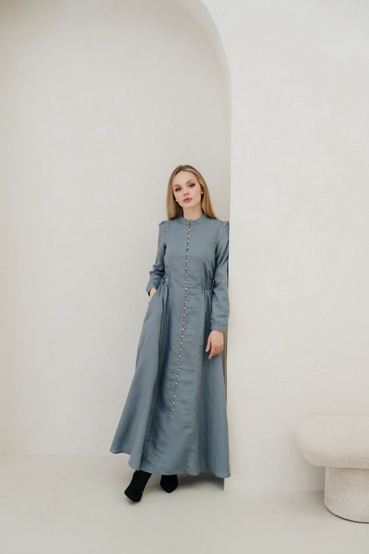 Lara Linen TENCEL™ Maxi Dress - Soft Chambray