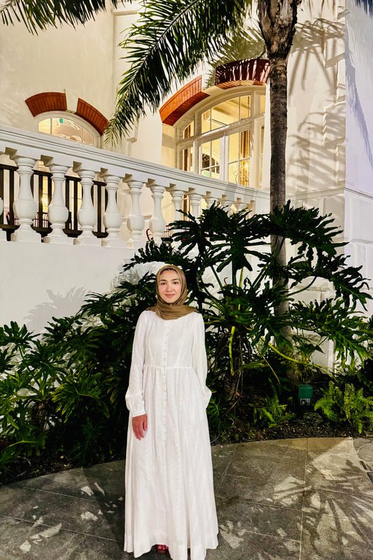 Amal Embroidered Cotton Maxi Dress - White